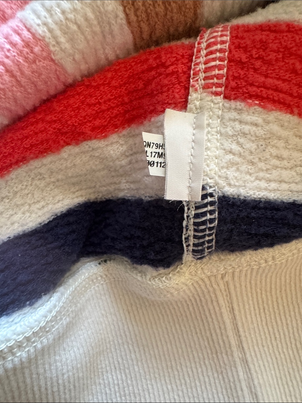 aerie Restart Quarter Zip Hoodie Soft Muslin Stripe Size L - Picture 11 of 13